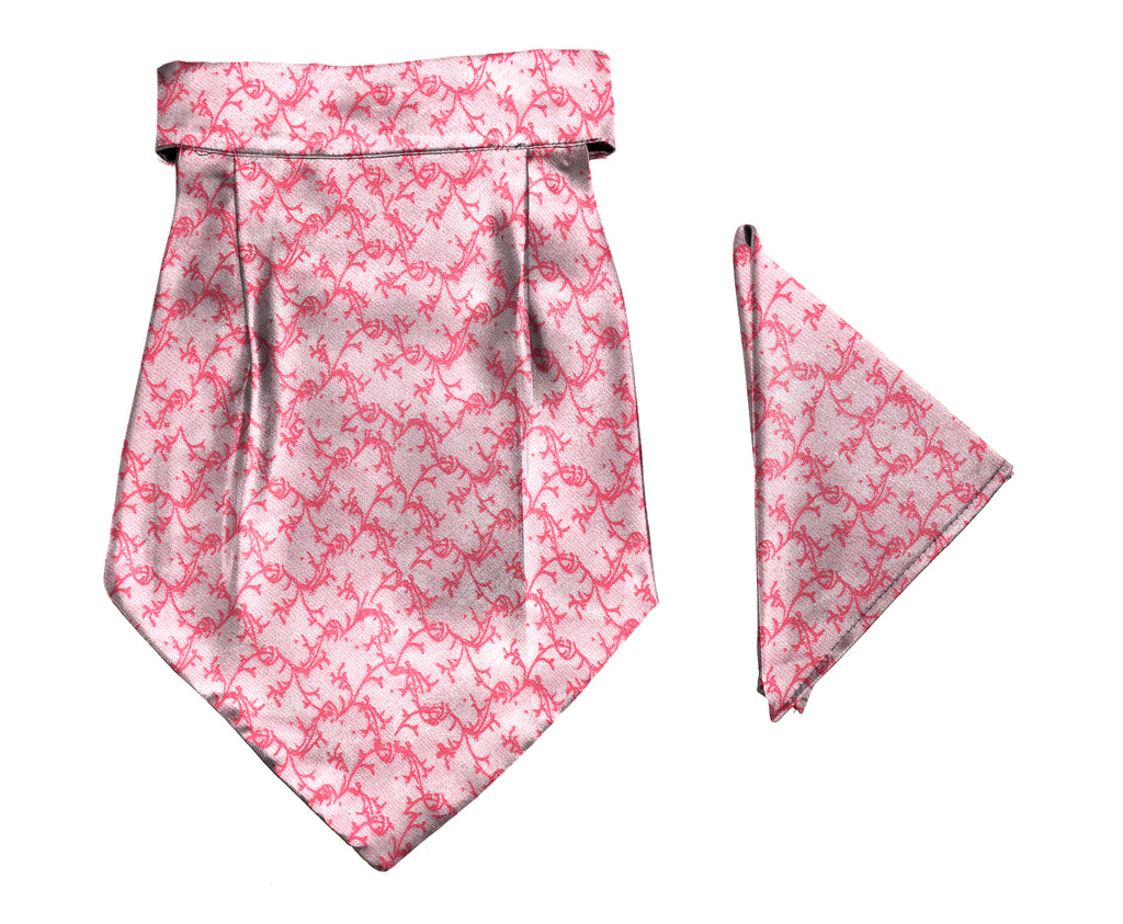 Blacksmith | Blacksmith Fashion | Blacksmith Pink Paisley Cravat Neck Scarf And Matching Pocket Square Set For Men