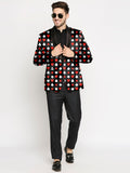 Blacksmith | Blacksmith Fashion | Blacksmith Poker Black Printed Tuxedo For Men | Blacksmith suit for men.