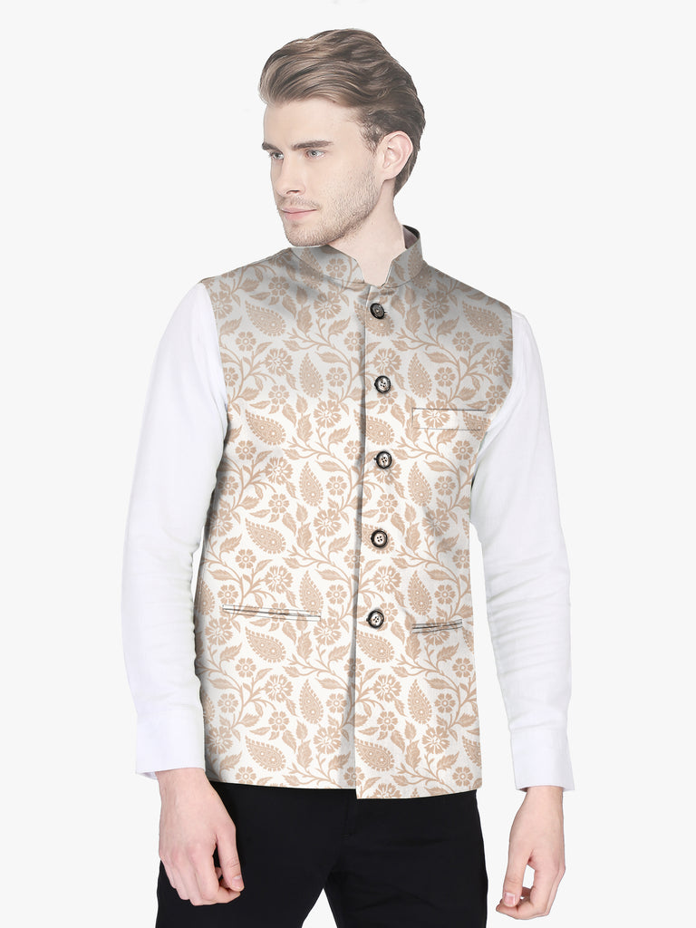 Buy White Jute Floral Pattern Nehru Jacket For Men by Arihant Rai Sinha  Online at Aza Fashions.
