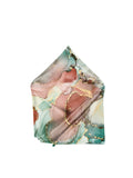 Blacksmith Marble Green Printed Pocket Square for Men.