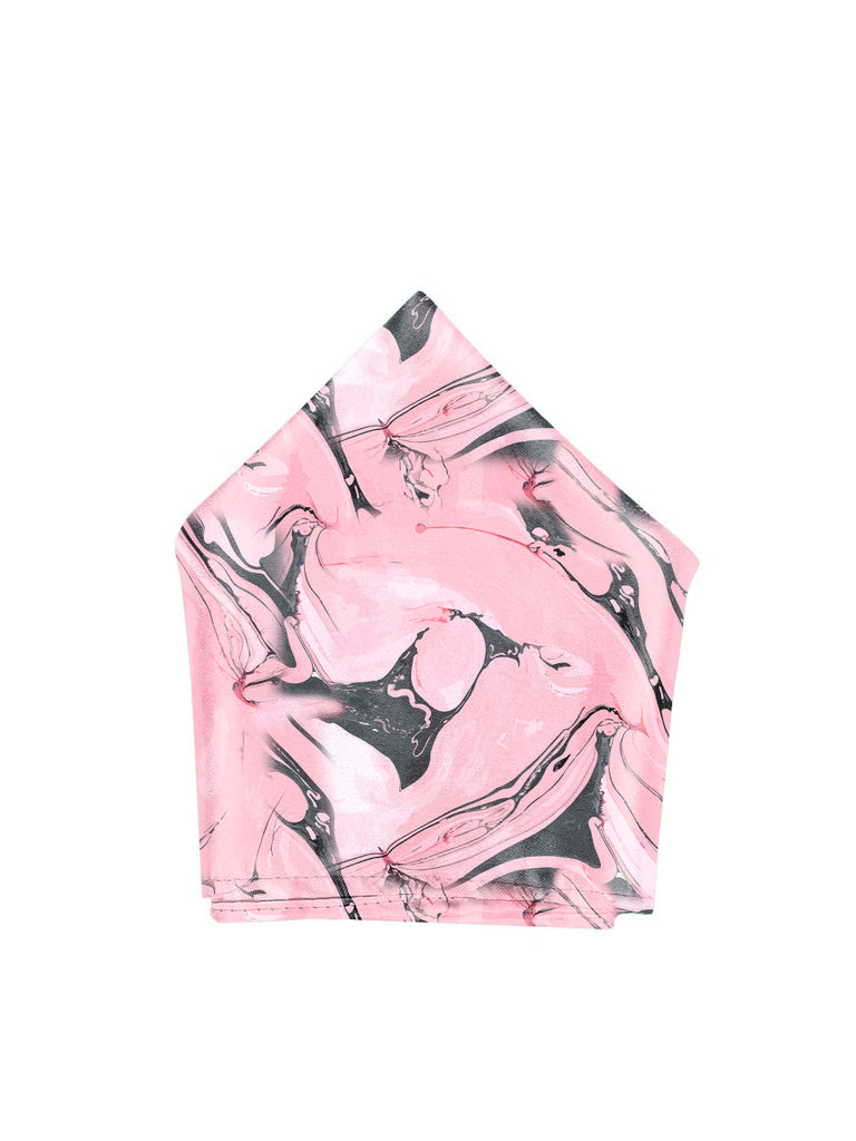Blacksmith Marble Pink Printed Pocket Square for Men
