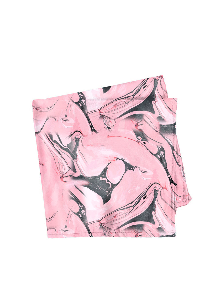 Blacksmith Marble Pink Printed Pocket Square for Men