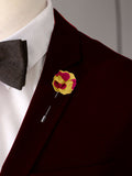 Blacksmith Pink And Gold Flower Lapel Pin for Men - Fashion Accessories for Blazer , Tuxedo or Coat.