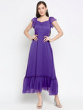 Blacksmith | Blacksmith Fashion | Blacksmith Purple Women Party Wear Maxi Dress.