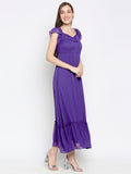 Blacksmith | Blacksmith Fashion | Blacksmith Purple Women Party Wear Maxi Dress.