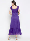 Blacksmith | Blacksmith Fashion | Blacksmith Purple Women Party Wear Maxi Dress.