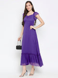 Blacksmith | Blacksmith Fashion | Blacksmith Purple Women Party Wear Maxi Dress.