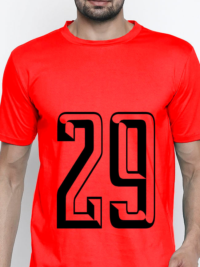 Blacksmith | Blacksmith Fashion | Blacksmith Red Number 29 Round Neck Printed T-shirt