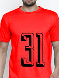 Blacksmith | Blacksmith Fashion | Blacksmith Red Number 31 Round Neck Printed T-shirt