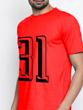 Blacksmith | Blacksmith Fashion | Blacksmith Red Number 31 Round Neck Printed T-shirt