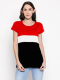 Blacksmith | Blacksmith Fashion | Blacksmith Three Stripes Red/White/Black Top For Women.