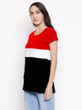 Blacksmith | Blacksmith Fashion | Blacksmith Three Stripes Red/White/Black Top For Women.