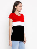 Blacksmith | Blacksmith Fashion | Blacksmith Three Stripes Red/White/Black Top For Women.