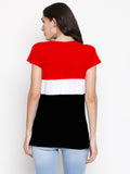 Blacksmith | Blacksmith Fashion | Blacksmith Three Stripes Red/White/Black Top For Women.