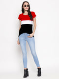 Blacksmith | Blacksmith Fashion | Blacksmith Three Stripes Red/White/Black Top For Women.