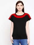 Blacksmith| Blacksmith Fashion | Blacksmith Black And Red Boat Neck t-shirts for women