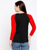 Blacksmith | Blacksmith Fashion | Blacksmith Red And Black Raglan Sleeves top for women