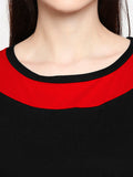 Blacksmith| Blacksmith Fashion | Blacksmith Black And Red Boat Neck t-shirts for women