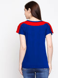 Blacksmith| Blacksmith Fashion | Blacksmith Red And Royal Blue Boat Neck t-shirts for women