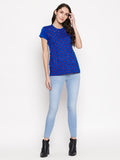Blacksmith | Blacksmith Fashion | Navy Blue And Red 100% cotton Polka t-shirts for women