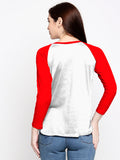 Blacksmith | Blacksmith Fashion | Blacksmith Red And White Raglan Sleeves top for women