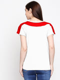 Blacksmith| Blacksmith Fashion | Blacksmith Red And White Boat Neck t-shirts for women