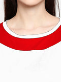 Blacksmith| Blacksmith Fashion | Blacksmith Red And White Boat Neck t-shirts for women