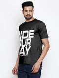 Blacksmith | Blacksmith Fashion | Blacksmith Black 100% Soft Cotton Round Neck Printed T-shirt for Men