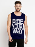 Blacksmith Ride Your Way Cotton Printed Sando For Men - Gym Sando For Men.