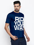 Blacksmith | Blacksmith Fashion | Blacksmith Navy Blue 100% Soft Cotton Round Neck Printed T-shirt for Men