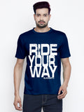 Blacksmith | Blacksmith Fashion | Blacksmith Navy Blue 100% Soft Cotton Round Neck Printed T-shirt for Men