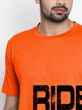 Blacksmith | Blacksmith Fashion | Blacksmith Orange 100% Soft Cotton Round Neck Printed T-shirt for Men