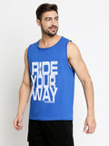 Blacksmith Ride Your Way Cotton Printed Sando For Men - Gym Sando For Men.