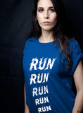 Blacksmith | Blacksmith Fashion | Printed Run Navy Blue And White 100% Soft Cotton Bio-Washed Top for women's and Girls