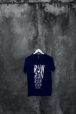 Blacksmith | Blacksmith Fashion | Printed Run Navy Blue And White 100% Soft Cotton Bio-Washed Top for women's and Girls