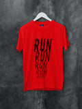 Blacksmith | Blacksmith Fashion | Printed Run Red And Black 100% Soft Cotton Bio-Washed Top for women's and Girls