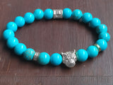 Blacksmith Turquoise Lion Bracelet for Women & Men- Turquoise Bracelet