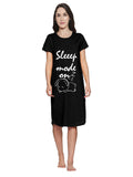 Blacksmith Women's Cotton Sleep Mood On Printed Knee Length Night Dress