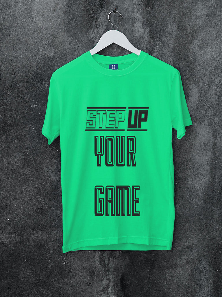 Blacksmith | Blacksmith Fashion | Printed Step Up Your Game Mint And Black 100% Soft Cotton Bio-Washed Top for women's and Girls