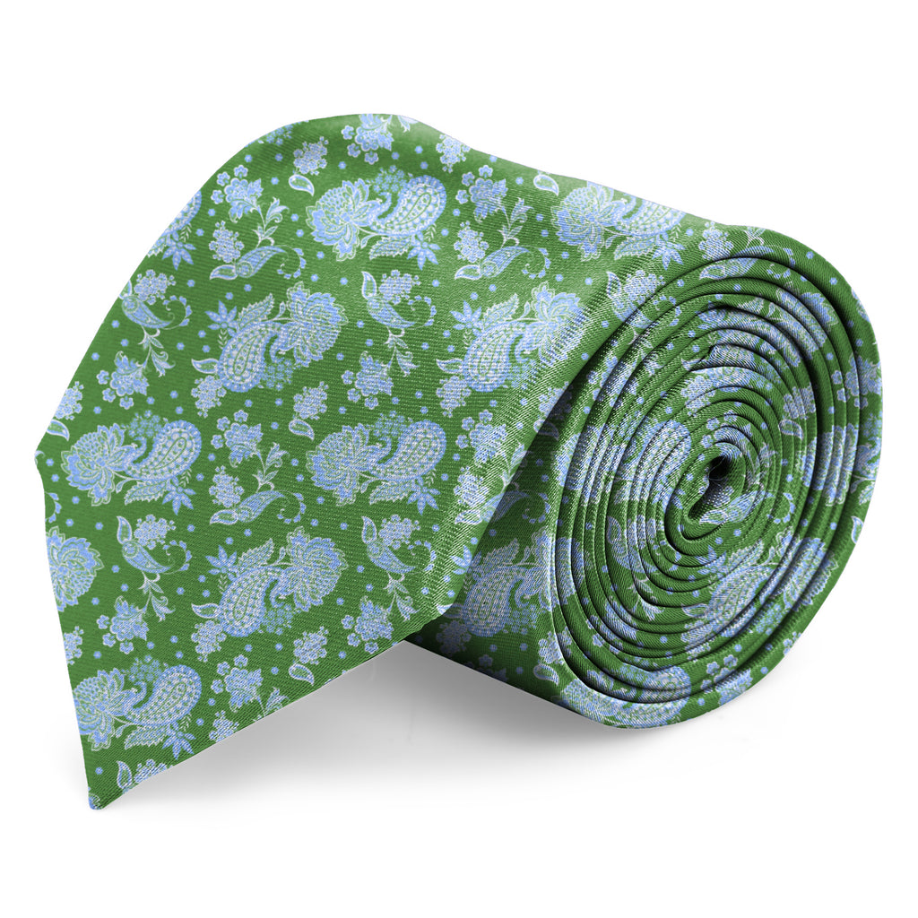 Blacksmith Green With Blue Printed Tie for Men