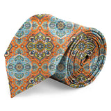 Blacksmith Orange Printed Tie for Men