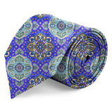 Blacksmith Blue Printed Tie for Men