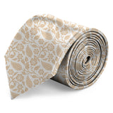 Blacksmith White And Beige Printed Tie for Men