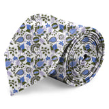 Blacksmith White Blue And Grey Printed Tie for Men