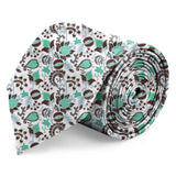 Blacksmith White Brown And Green Printed Tie for Men