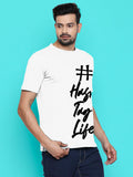 Blacksmith 100% Soft Cotton Bio Washed Hash Tag Life Round Neck Printed T-shirt for Men - Tshirt for Men.