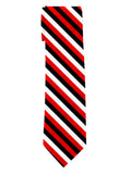 Blacksmith Red,Black and White Stripes Printed Tie for Men - Fashion Accessories for Blazer , Tuxedo or Coat