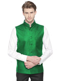 Blacksmith Green and White Diamond Modi Jacket for Men - Green and White Diamond Nehru Jacket for Men