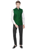 Blacksmith Green and White Diamond Modi Jacket for Men - Green and White Diamond Nehru Jacket for Men