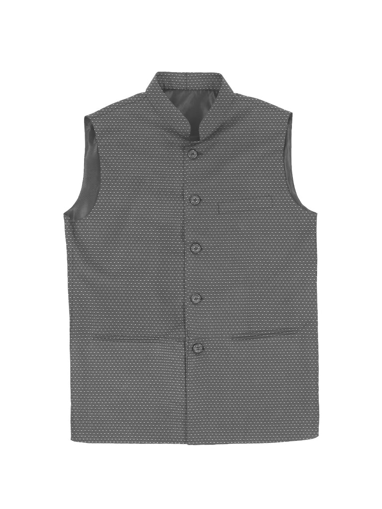 Blacksmith Grey and White Diamond Modi Jacket for Men - Grey and White Diamond Nehru Jacket for Men
